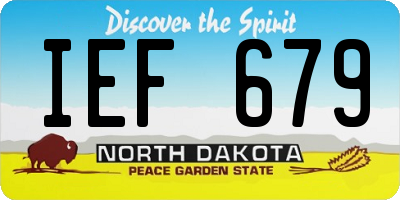 ND license plate IEF679
