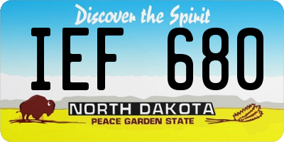 ND license plate IEF680