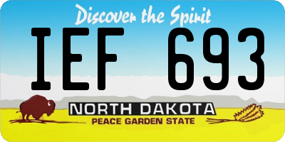 ND license plate IEF693