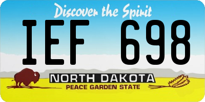 ND license plate IEF698