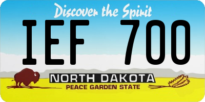 ND license plate IEF700
