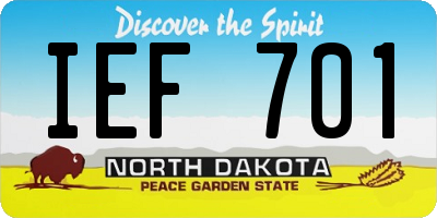ND license plate IEF701