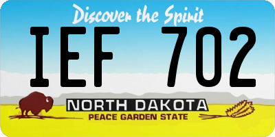 ND license plate IEF702