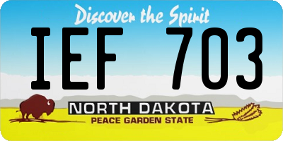 ND license plate IEF703