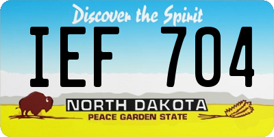 ND license plate IEF704