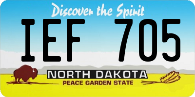 ND license plate IEF705