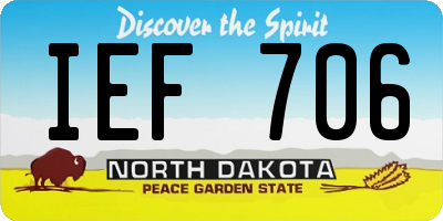 ND license plate IEF706