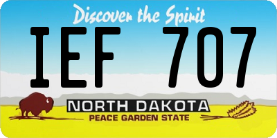 ND license plate IEF707