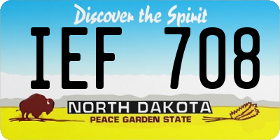 ND license plate IEF708