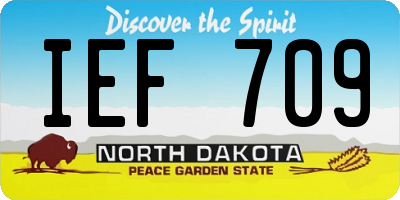 ND license plate IEF709