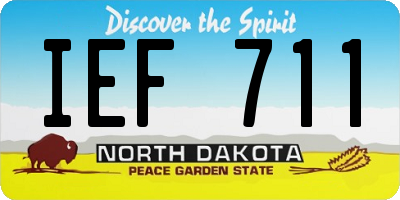 ND license plate IEF711