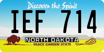 ND license plate IEF714