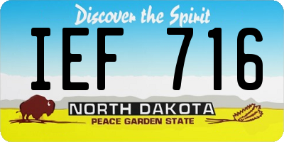 ND license plate IEF716