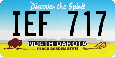 ND license plate IEF717