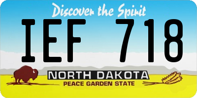 ND license plate IEF718