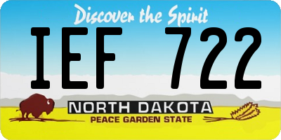 ND license plate IEF722
