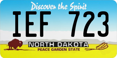 ND license plate IEF723