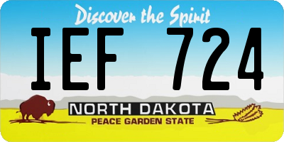 ND license plate IEF724