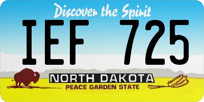 ND license plate IEF725