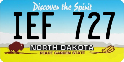ND license plate IEF727