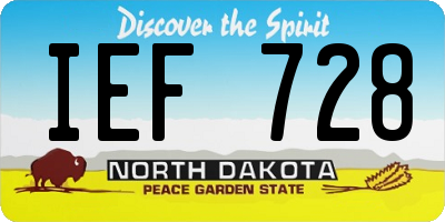 ND license plate IEF728