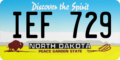 ND license plate IEF729