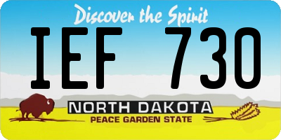 ND license plate IEF730