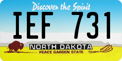 ND license plate IEF731