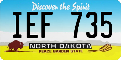 ND license plate IEF735