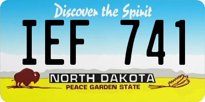 ND license plate IEF741