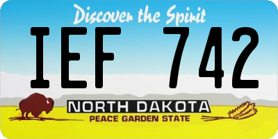 ND license plate IEF742