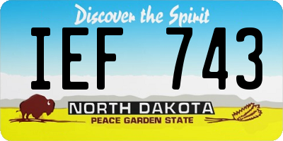 ND license plate IEF743