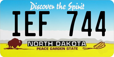 ND license plate IEF744