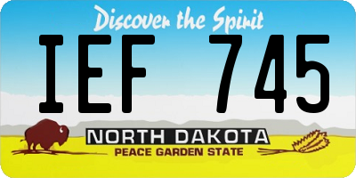 ND license plate IEF745