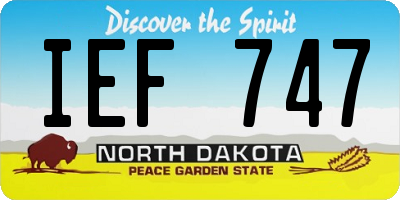 ND license plate IEF747