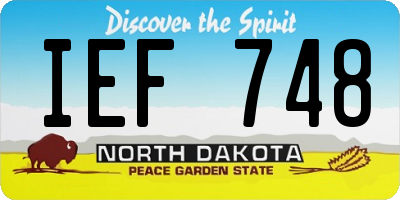 ND license plate IEF748