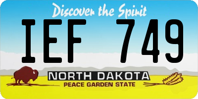 ND license plate IEF749