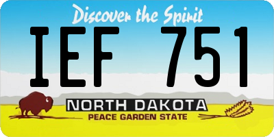 ND license plate IEF751
