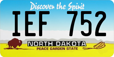 ND license plate IEF752