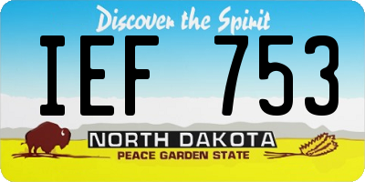 ND license plate IEF753