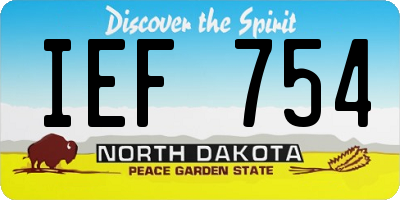 ND license plate IEF754