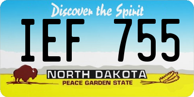 ND license plate IEF755