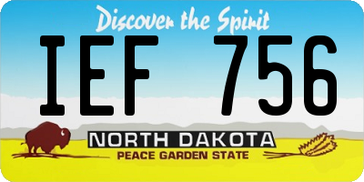 ND license plate IEF756