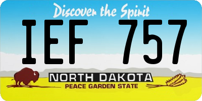 ND license plate IEF757