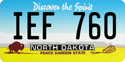 ND license plate IEF760