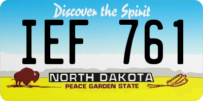 ND license plate IEF761