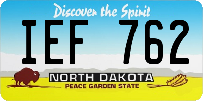 ND license plate IEF762