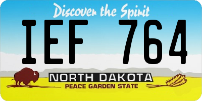 ND license plate IEF764