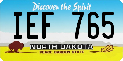 ND license plate IEF765