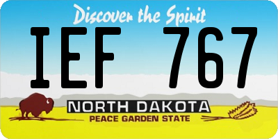ND license plate IEF767